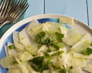 Kohlrabi-Carpaccio mit Schafskäse-Pecorino oder Rezepte aus dem River Cottage
