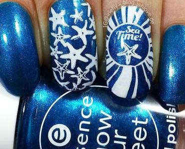 [Nails] Maritimes Stamping mit Essence - Show Your Feet "030 Oceana"
