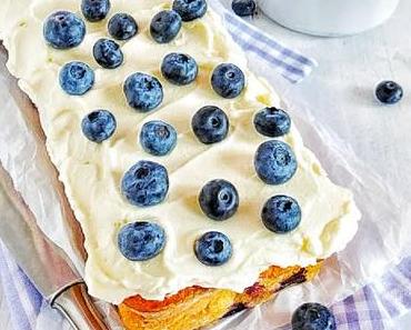 Blaubeer-Orangen Kuchen mit Frischkäse Buttercreme