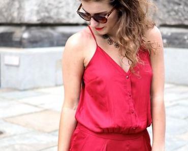 Cherry-red Jumpsuit