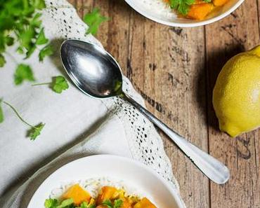 Herbstliches Kürbis Curry mit Reis