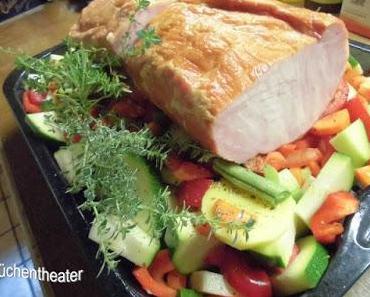 Kasseler-Lachs auf buntem Rahmgemüse