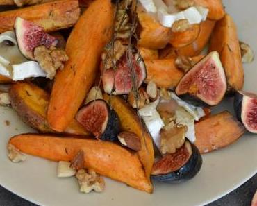 Savoury Wednesday: Ofensüsskartoffelecken mit Ziegenkäse und Feigen