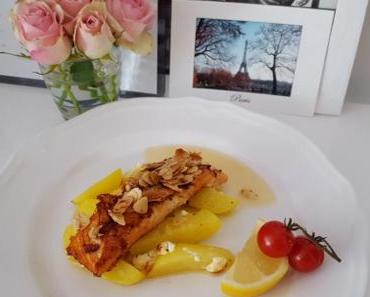 FOOD: Lachs mit Mandelkruste an Feta-Kartoffelspalten