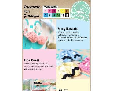 Großmütter stricken Schnurrbärte