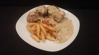 Gefüllte Filetspitzen mit Weißwein-Lauch-Sauce