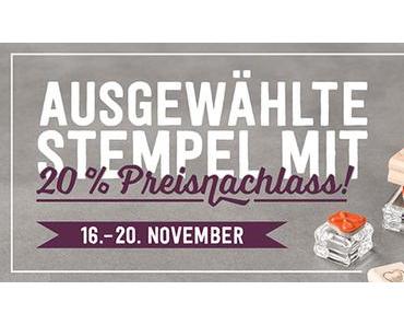 20% auf ausgewählte Stempelsets & Auflaufprodukte vom Herbst-/ Winterkatalog 2015