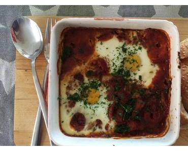 Shakshouka – nordafrikanische Gemüsepfanne mit Ei