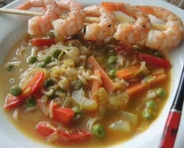 Mie-Nudel-Suppe mit Garnelen