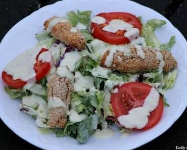 Knusprig panierte Kichererbsen-Teilchen aus dem Ofen