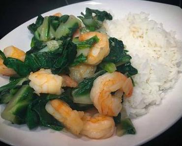 Asiatische Garnelen mit Mangold