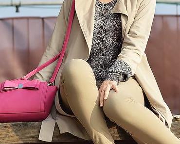 Outfit: All Beige, Leo Print and a Touch of Pink