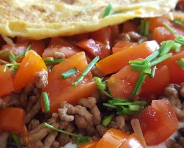 Omlette mit Rinderfaschiertem