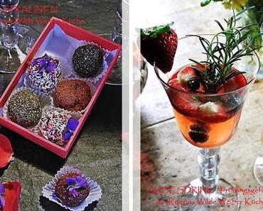 Handgemachtes Liebeskonfekt und Kräuter - Liebesdrink "Frühlingsgefühle", kulinarische Liebesgaben für Verliebte und jene, die es noch werden wollen!