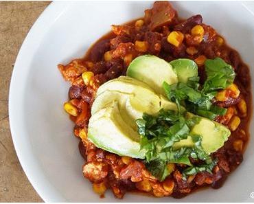 Chili vegetarisch - mit Mais, Bohnen, Tofu (und Schokolade)