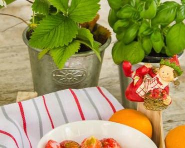 Erdbeeren mit Orangen-Basilikum-Soße zum Wimbledon-Auftakt