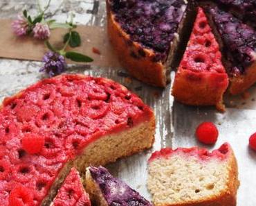 Raspberry & Blueberry Upside-Down Cake