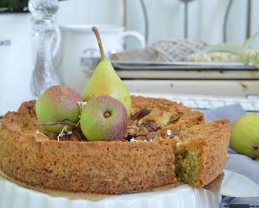 Birnen Mohn Kuchen mit Pecannüsse / Pear Cake with Poppy Seeds and Pecans