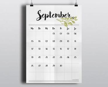 Freebie Kalender 2016 – September und Oktober