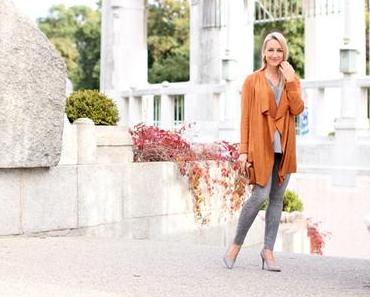 Grey denim & cognac brown