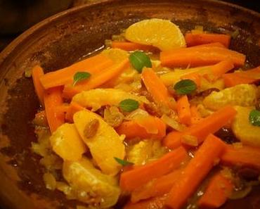 Was Besonderes: Tajine mit Karotten, Orangen und Rosinen