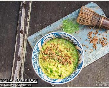 Eiswuerfel Im Schuh kocht schnell: Matcha Genmai Porridge (vegan & zuckerfrei)
