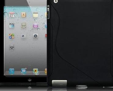 Silikonschutzhülle in Schwarz und Displayschutzfolie für iPad 2