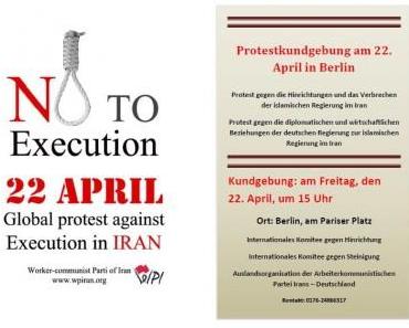 Protestkundgebung am 22. April in Berlin