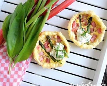 Spargel-Rhabarber-Tartlettes mit Bärlauch Rezept