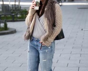 Outfit mit Boyfriend Jeans & Miu Miu Ballerinas