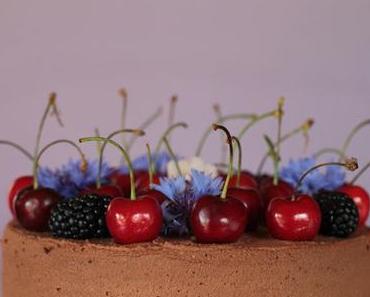 Ricotta-Schokoladentorte mit Kirschen