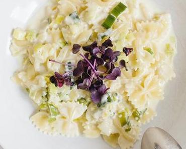 Farfalle mit Lauch Parmesan Sauce