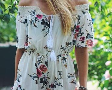 OOTD: White Flower Playsuit