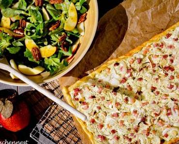 Sommercomeback – Fruchtiger Apfelfeldsalat mit Flammkuchen