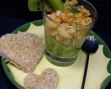 Kiwi-Garnelen-Verrines