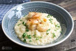 Parmesan-Risotto mit Garnelen