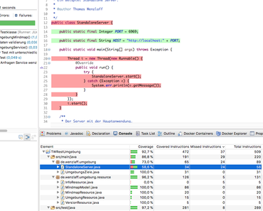 Java Code Coverage in Eclipse Oxygen.1A läuft mit EclEmma