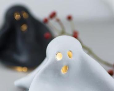 Basteln für Halloween: Leuchtende FIMO Geister
