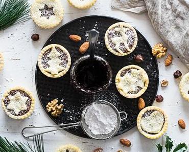 mini Weihnachts Cookie-Pies mit Schoko-Nougat & karamellisierten Nüssen