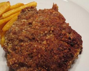 Wildschwein-Schnitzel in Nuss-Panade