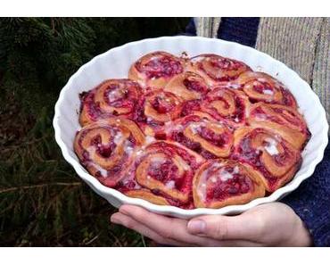 Saftige Preiselbeerschnecken