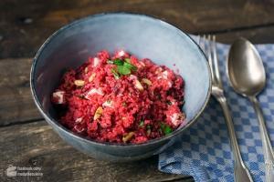 Couscous mit Rote Bete, Feta und Pinienkernen