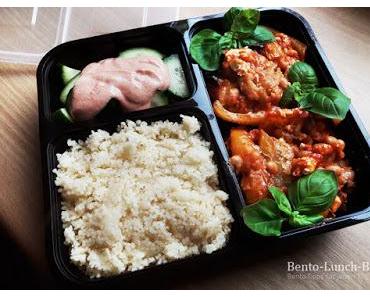 Bento#176: Gefüllte Paprika mit Couscous und Gurkensalat