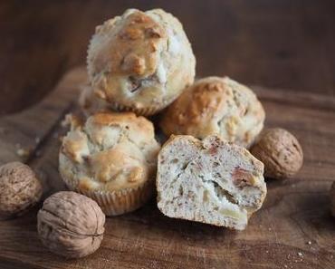 Herzhafte Walnuss Muffins mit Ziegenkäse & Olivenöl