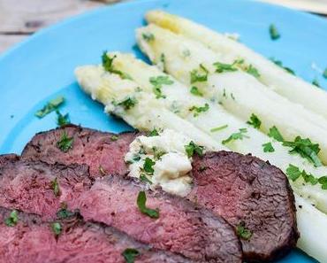 Food-Wine-Pairing: Rumpsteak mit Spargel und Meerrettichbutter und Grüner Veltliner Hinterberg