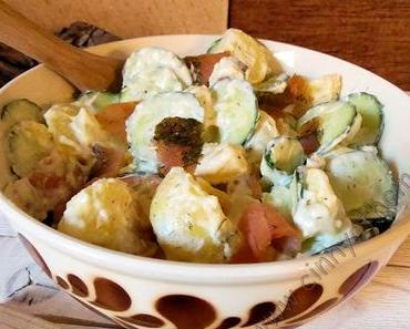 Kartoffelsalat geht auch mit Räucherlachs und Joghurt #Rezept #Lachs #Schnell
