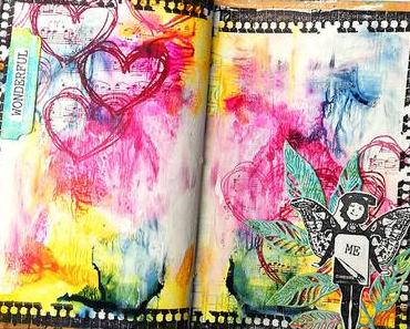 Art Journaling with Watercolours and Rubber Dance Stamps