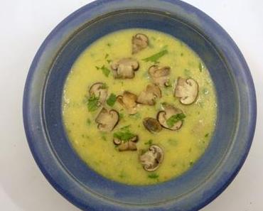 Polenta-Gorgonzola-Suppe mit Pilz-Topping