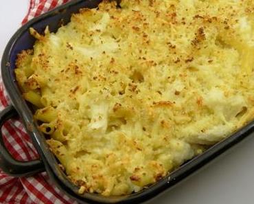 Streuselkuchen aus Penne und Blumenkohl
