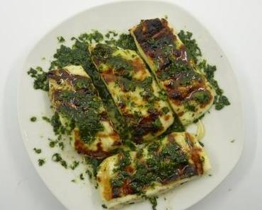 Gegrillter Halloumi mit Honig und Minze